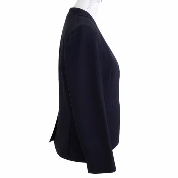 J CREW BLACK TWILL COLLARLESS BLAZER - 6 - Picture 3 of 12